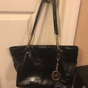 Michael kors black leather handbag